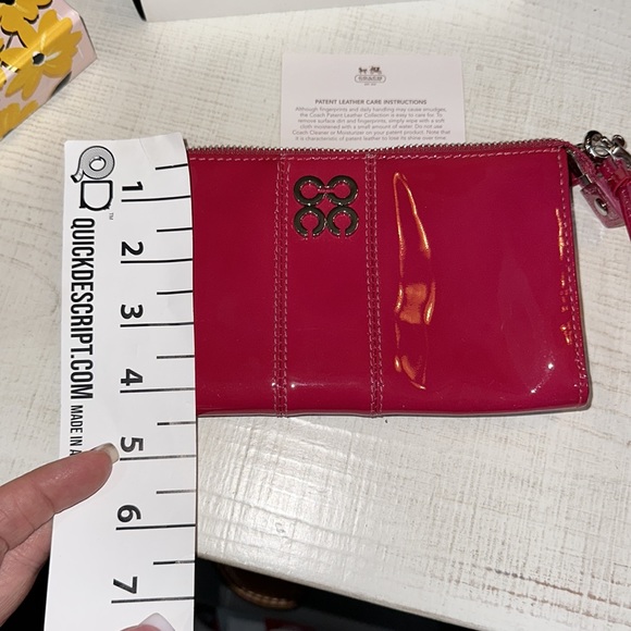 Authentic COACH Julia wristlet zippy wallet rare pink raspberry patent leather - Picture 6 of 17